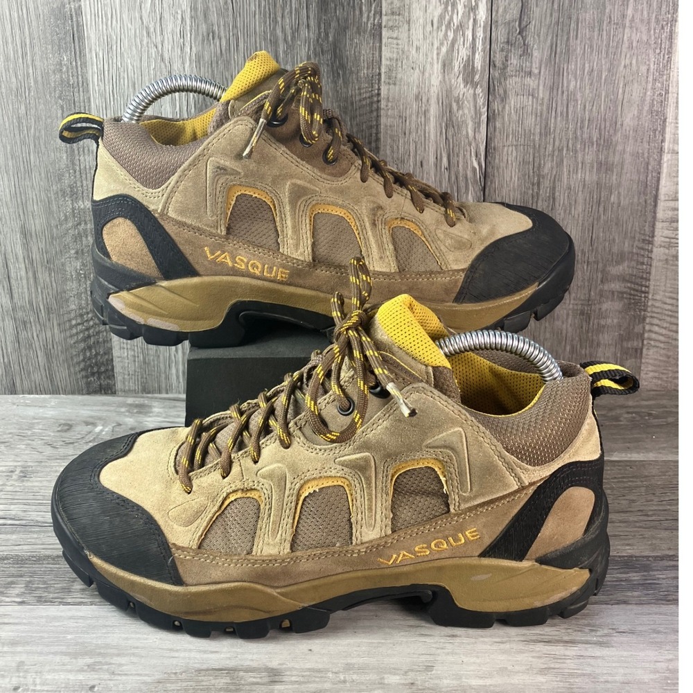 Vasque Tan Brown Suede Mesh Low Top Hiking Shoes Womens 8 Med Trail Outdoor